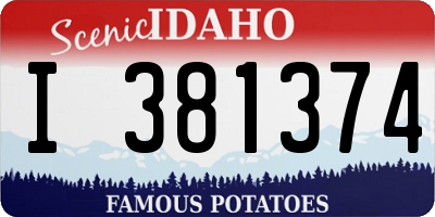 ID license plate I381374