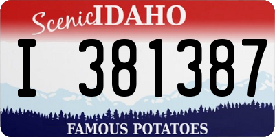ID license plate I381387