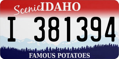 ID license plate I381394