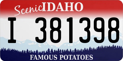 ID license plate I381398