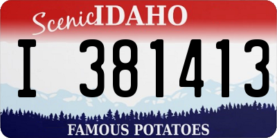 ID license plate I381413