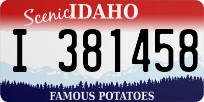 ID license plate I381458