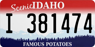 ID license plate I381474