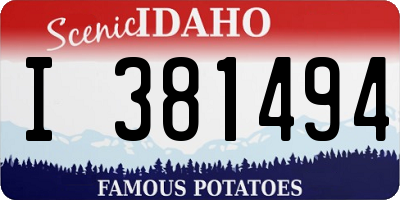 ID license plate I381494
