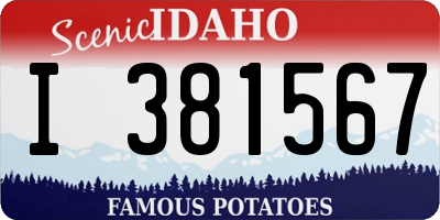 ID license plate I381567