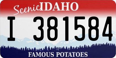 ID license plate I381584