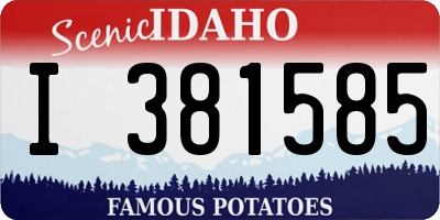 ID license plate I381585
