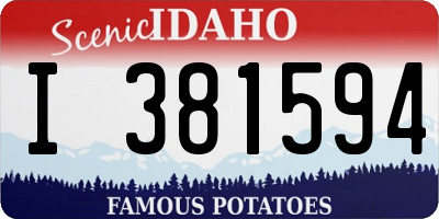 ID license plate I381594
