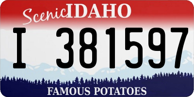 ID license plate I381597