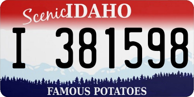 ID license plate I381598