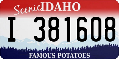 ID license plate I381608