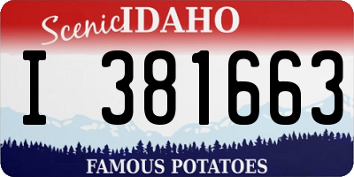 ID license plate I381663