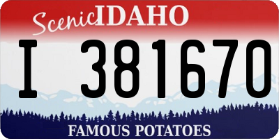 ID license plate I381670