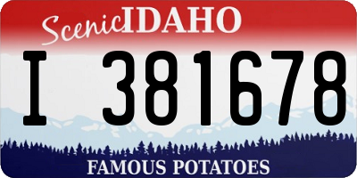 ID license plate I381678