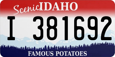 ID license plate I381692