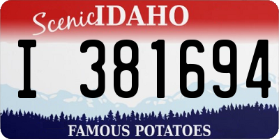 ID license plate I381694