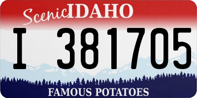 ID license plate I381705
