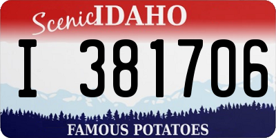 ID license plate I381706
