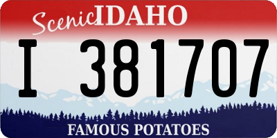 ID license plate I381707