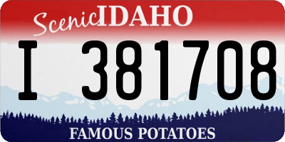 ID license plate I381708