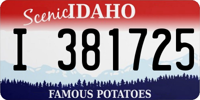 ID license plate I381725
