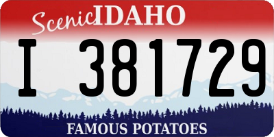 ID license plate I381729