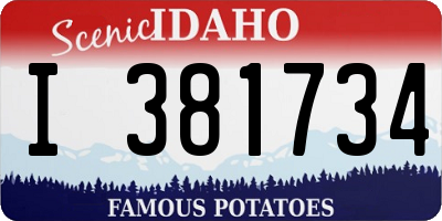 ID license plate I381734