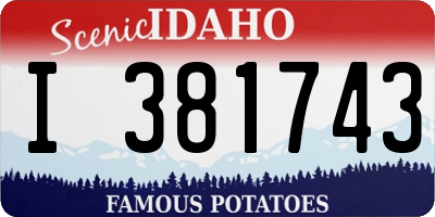 ID license plate I381743