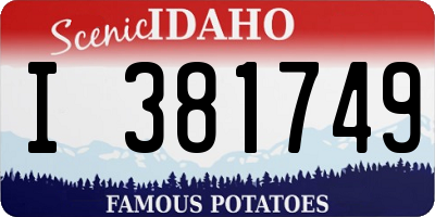 ID license plate I381749