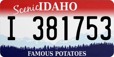 ID license plate I381753