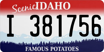 ID license plate I381756