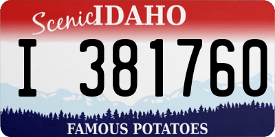 ID license plate I381760