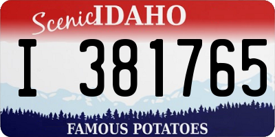 ID license plate I381765