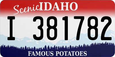 ID license plate I381782