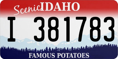 ID license plate I381783
