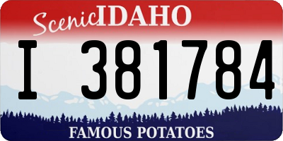 ID license plate I381784