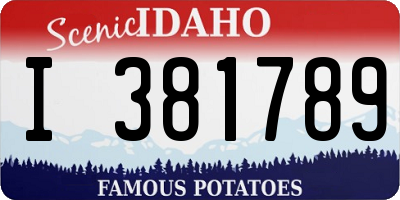 ID license plate I381789