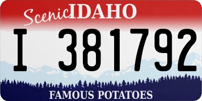ID license plate I381792