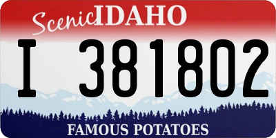 ID license plate I381802