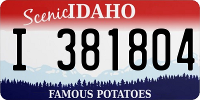 ID license plate I381804