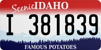 ID license plate I381839