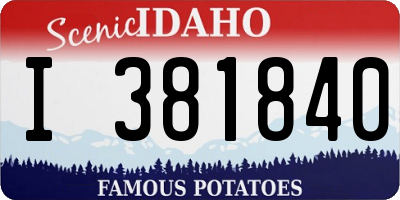 ID license plate I381840