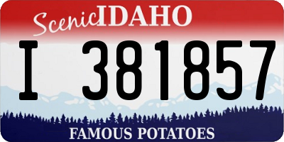 ID license plate I381857