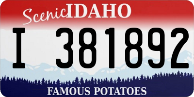 ID license plate I381892