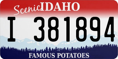 ID license plate I381894