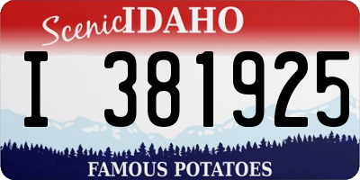 ID license plate I381925