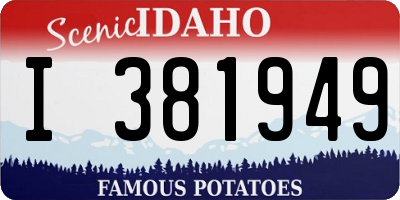 ID license plate I381949