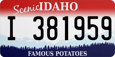 ID license plate I381959