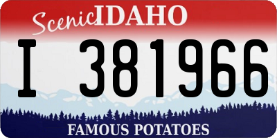 ID license plate I381966