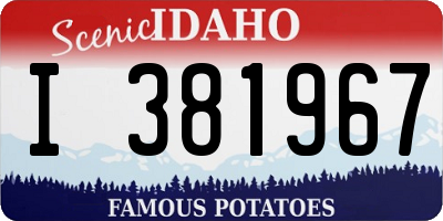 ID license plate I381967